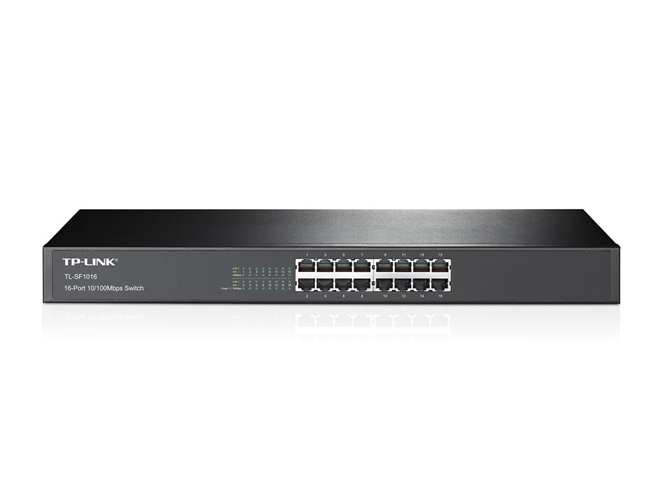 TP-Link TL-SF1016 – Unmanaged Switch – 16× 10/100, 19", 1U