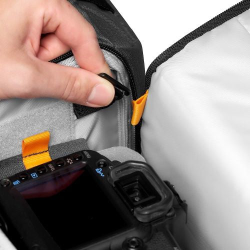 Lowepro Kamerarucksack Fastpack PRO BP 250 AW III – 25 l, grau – Regenhülle – für Systemkameras