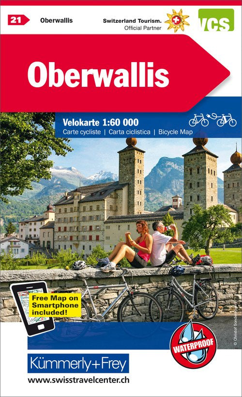 Hallwag Kümmerly+Frey Velokarte Oberwallis – 1:60'000