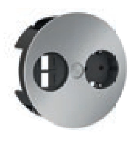 Bachmann TWIST Einbausteckdosenleiste, 1×Schuko (Typ F), 2×USB‑A 12 W, GST18 Eingang, 2 m – chrom