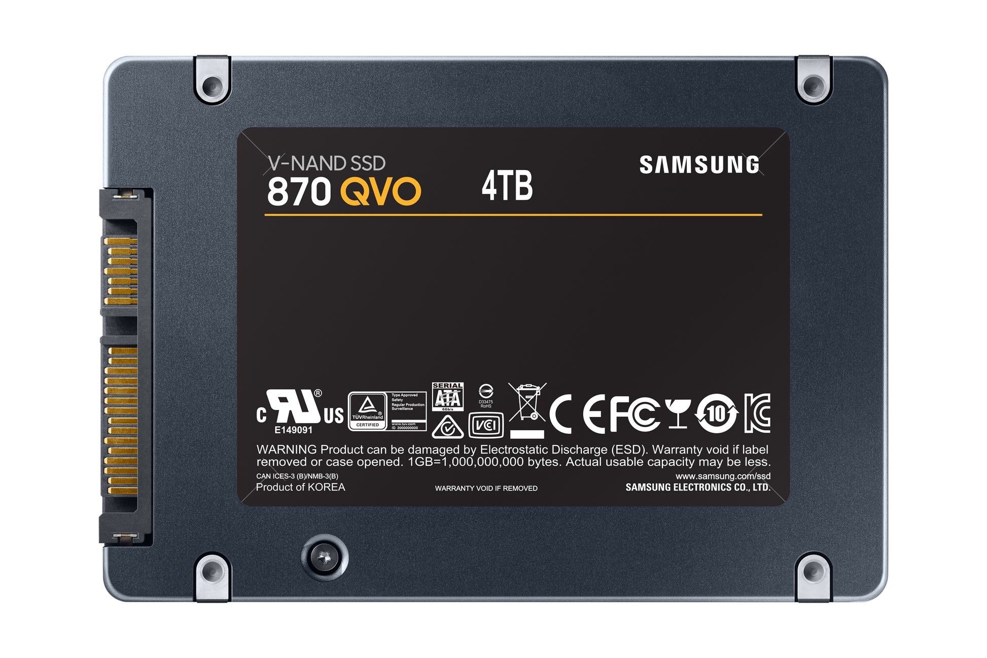 Samsung 870 QVO MZ-77Q4T0 SSD 4 TB 2,5" – SATA III, 560/530 MB/s, AES-256, für PC/Laptop