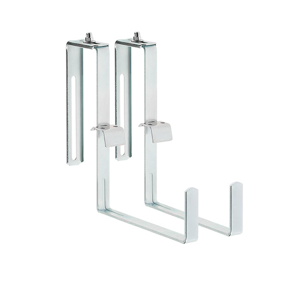 Alba-Krapf Pflanzenkastenhalter – für Balkonpflanzen – 18 × 21 cm – Metall, verzinkt – 2-teilig, bis 30 kg