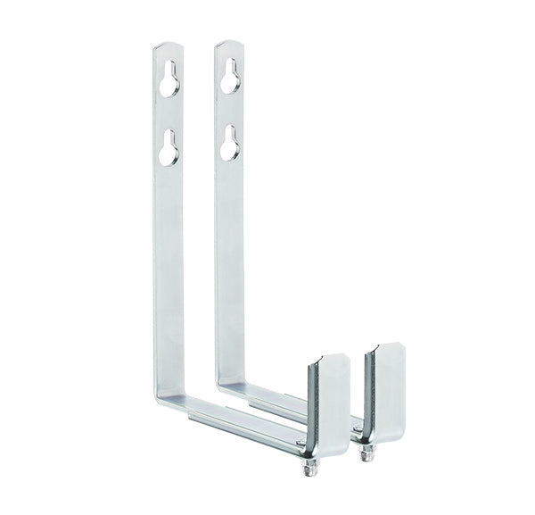 Alba-Krapf Wandkistenhalter – 28 × 25 cm, verzinkt, silber, 30 kg, 2 Stk., für Balkonpflanzen