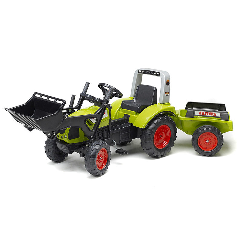 Falk Claas 1040AM Aufsitzauto mit Anhänger – 53 × 66 × 192 cm – ab 3 J. – Kunststoff, schwarz/grün