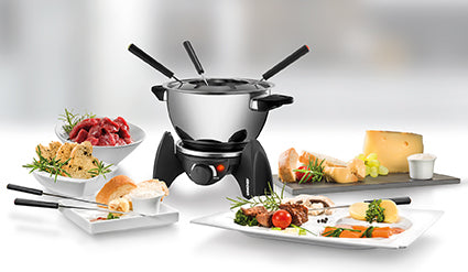 Unold Fondue-Set 48615 – Edelstahl, 0,8 l, 6 Gabeln, elektrisch