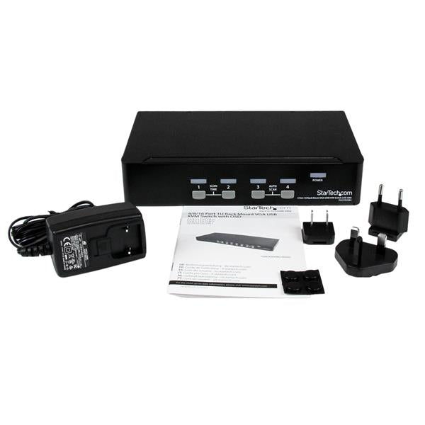 StarTech.com 4-Port VGA KVM-Switch – 1920 × 1440, USB 2.0-Hub, Rack 1U