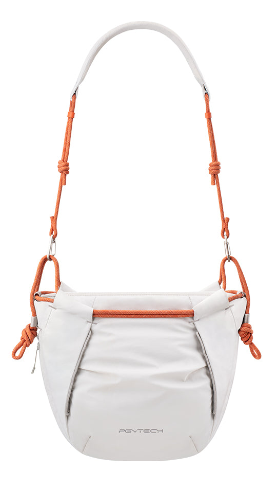 PGYTECH Schultertasche Kamera – für 1 Kamera + 70–200 mm Objektiv und mehr – 300 × 230 × 90 mm – orange/weiss