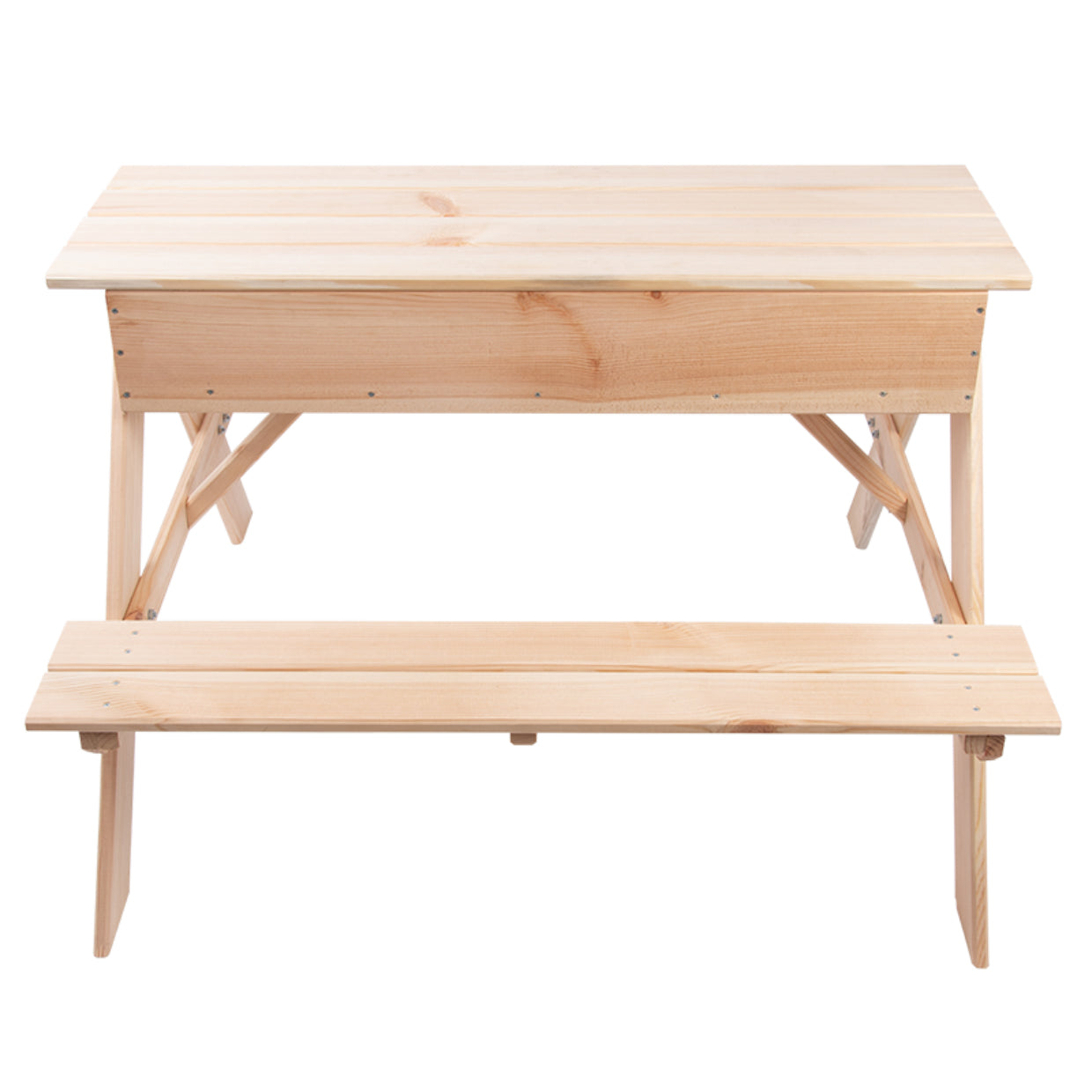 Esschert Design Picknicktisch mit Sandkasten – 93 × 60 × 88 cm – 1 Stück – ab 3 Jahren – Kiefernholz, Braun