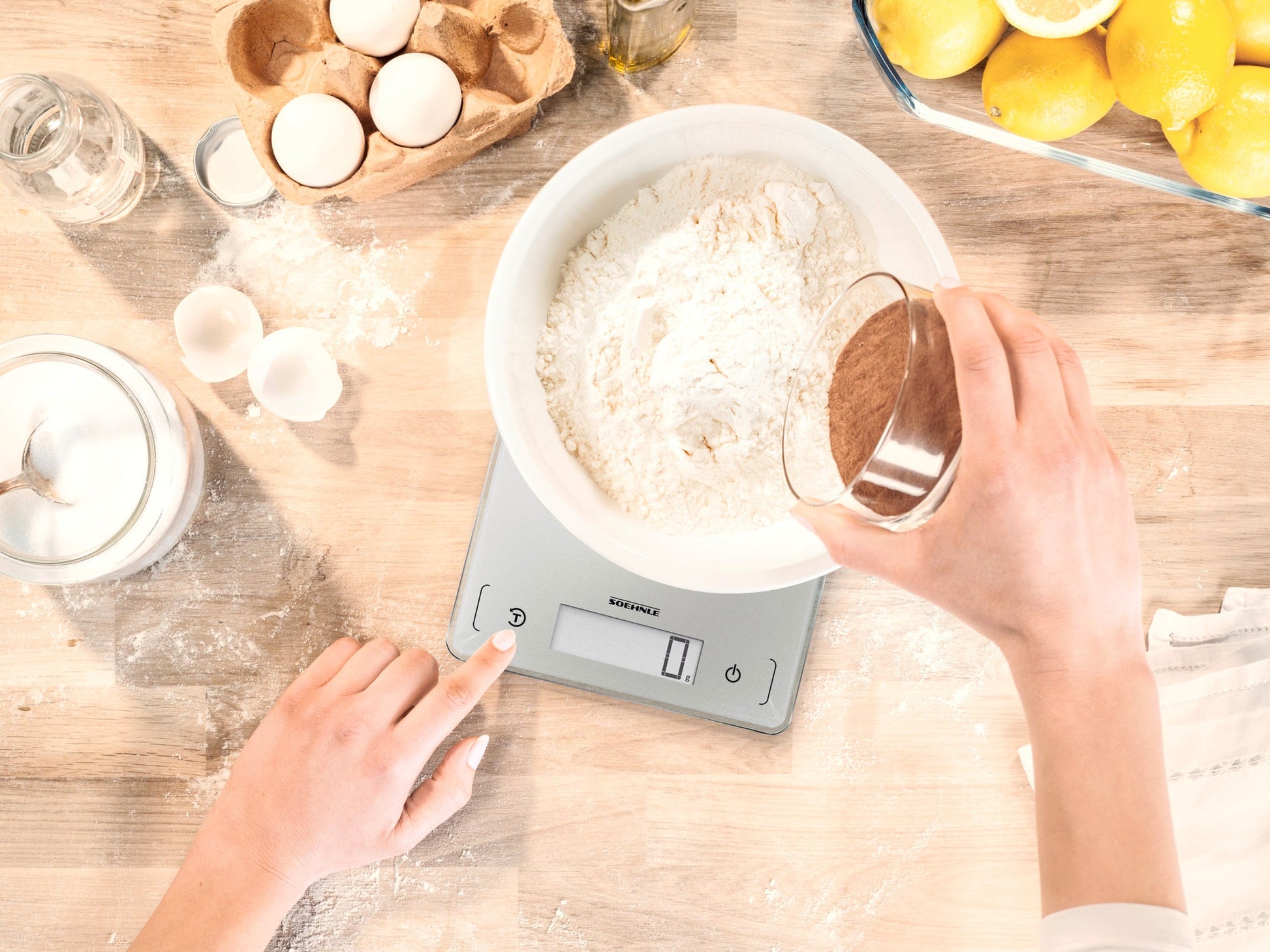 Leifheit Küchenwaage – Scale Page Comfort 300 – bis 10 kg, 1 g Teilung, silber