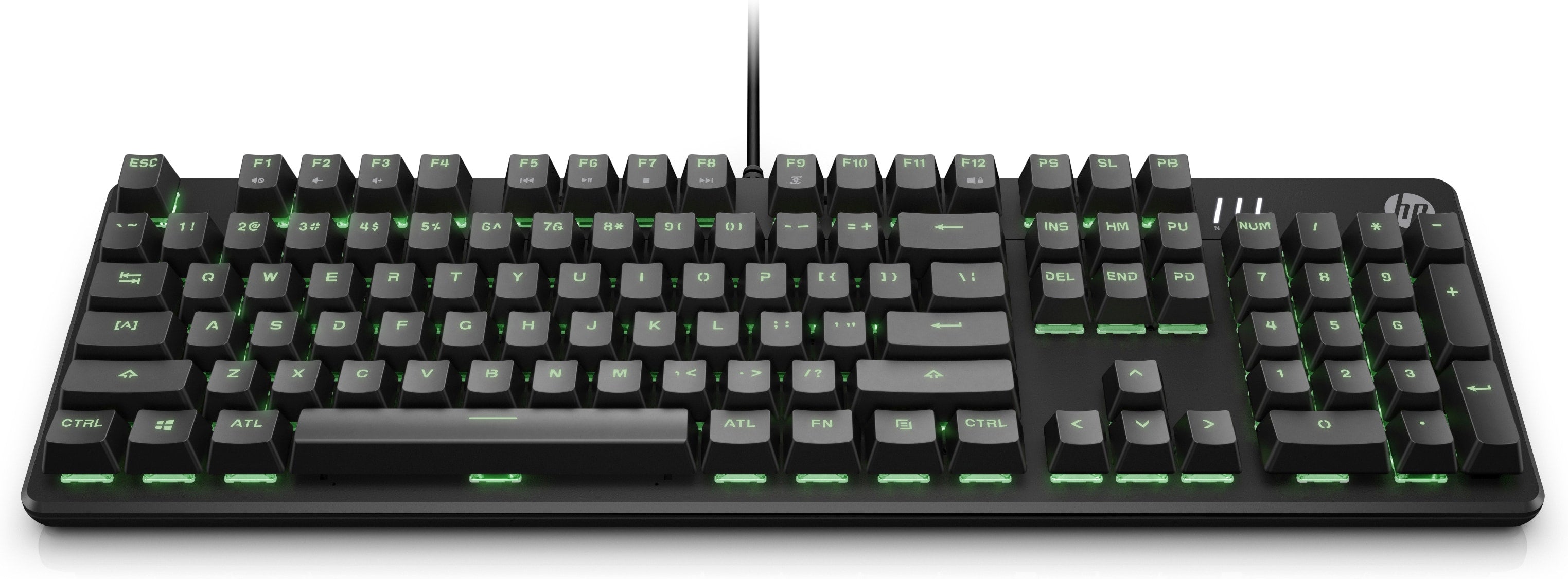 HP Pavilion Gaming 550 – Gaming-Tastatur – Kabelgebunden, USB – Beleuchtet (Grün) – Schwarz