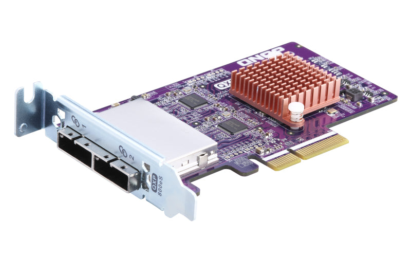 QNAP QXP-800ES-A1164 SAS HBA (PCIe 3.0 x4) – 2× Mini-SAS (SFF-8088) zu 8× SATA 6 Gbit/s – für NAS/Storage