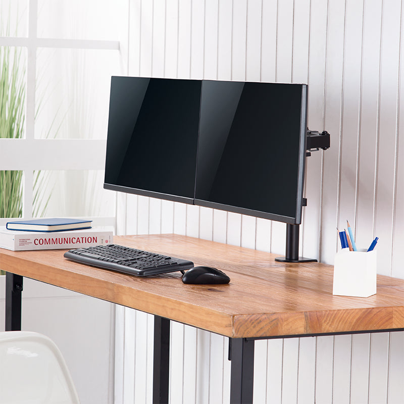LogiLink BP0098 – Monitorarm Tischhalterung – Klemme/Durchführung – 2 Monitore – 17–32" – VESA 75×75/100×100 mm