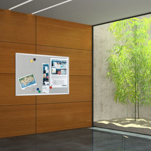 Franken Magnettafel PM3602 – Metallgitter, magnetisch – 90 × 60 cm, 1 Stk. – Hellgrau, Alurahmen