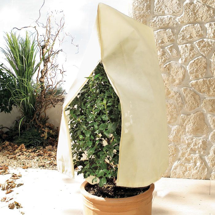 Bio Green Kübelpflanzensack – 80 × 100 cm – Fleece, beige