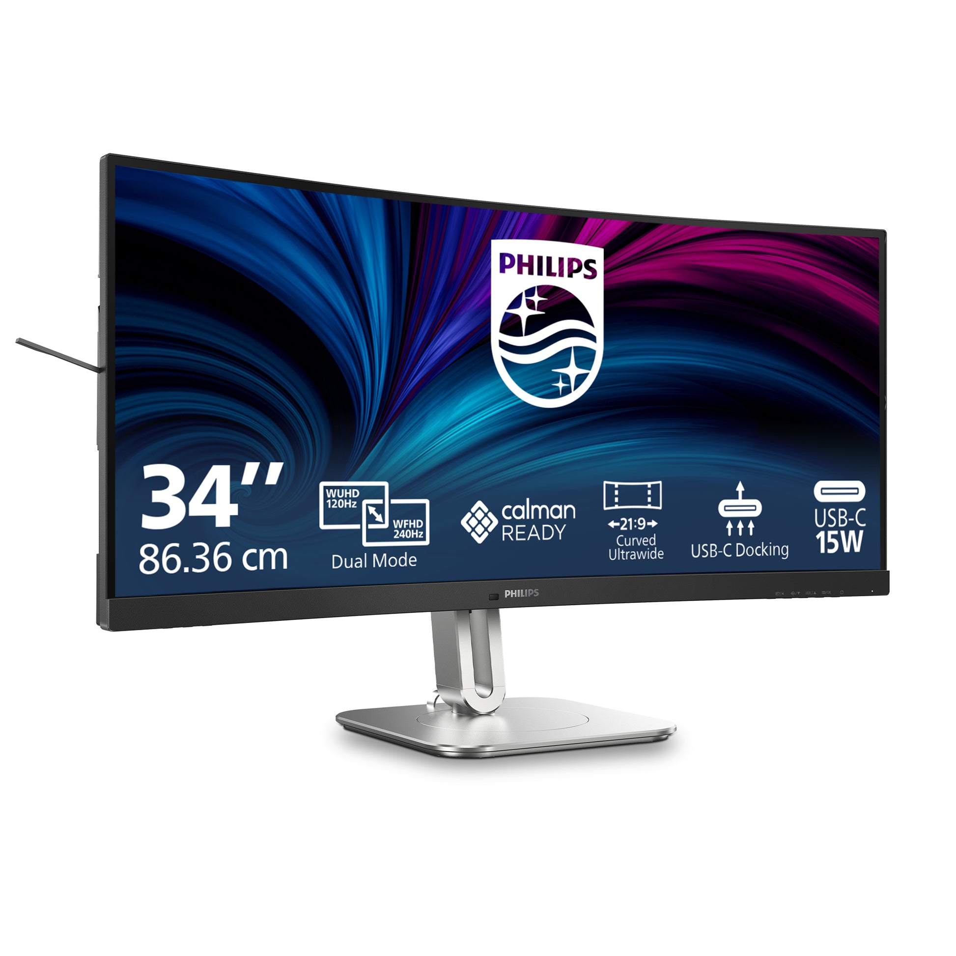 Philips 34B2U5900C/00 – 34" Curved, 5120 × 2160, VA, 120 Hz, USB-C 140 W, KVM, LAN, DisplayHDR 400