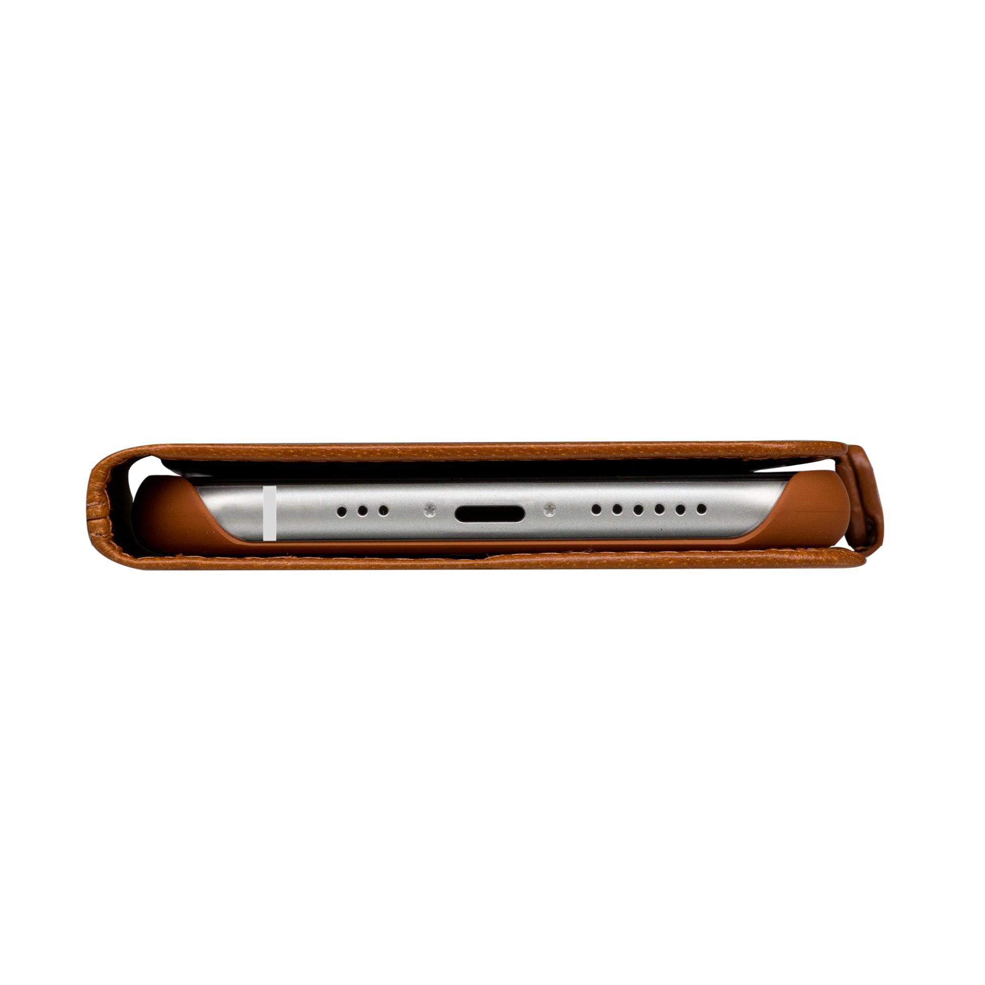 dbramante1928 Copenhagen Slim Wallethülle – für Apple iPhone SE/8/7/6, 3 Kartenfächer, Leder, Braun