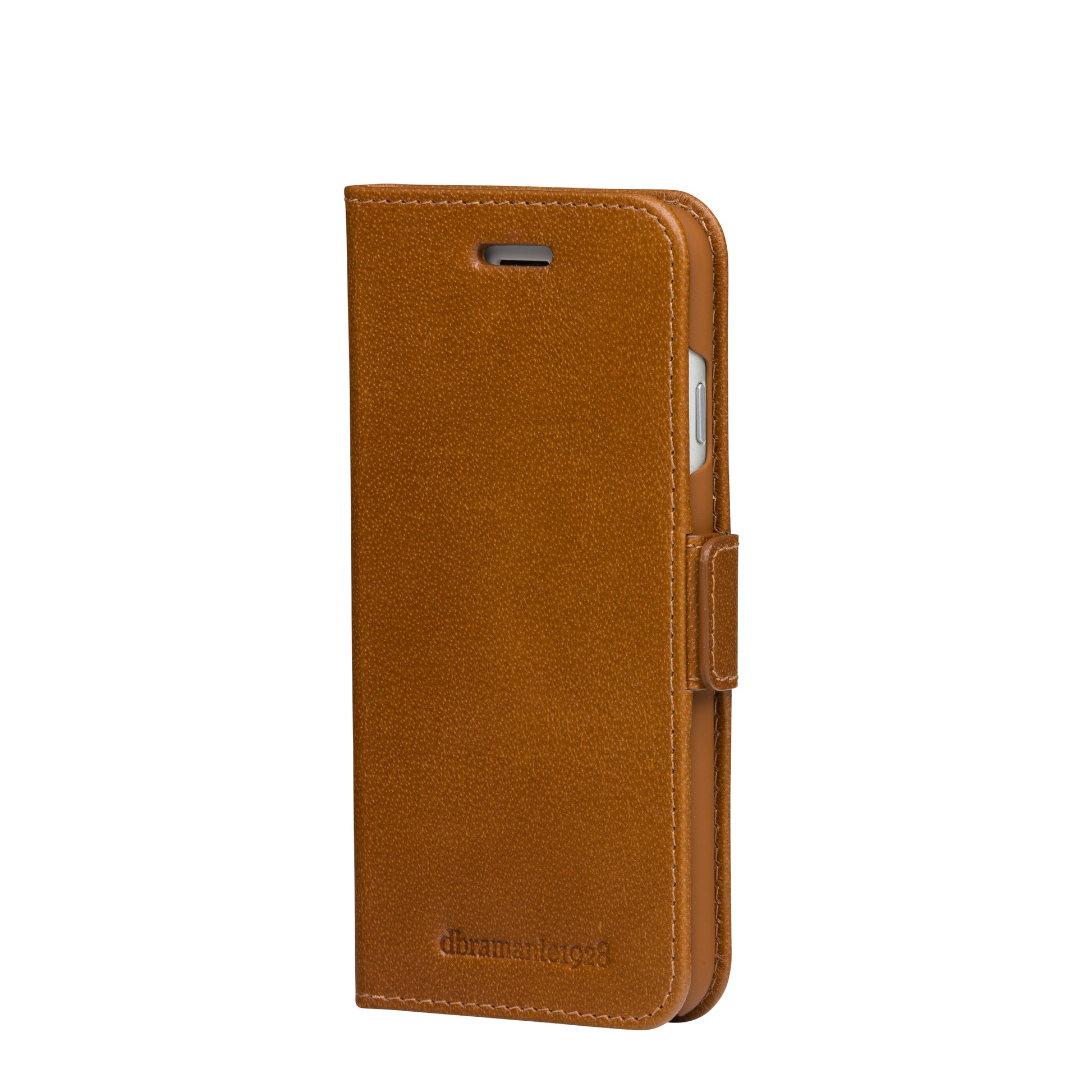 dbramante1928 Copenhagen Slim Wallethülle – für Apple iPhone SE/8/7/6, 3 Kartenfächer, Leder, Braun