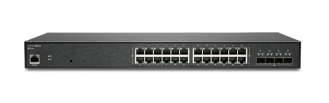 SonicWall SWS14-24 – Managed Switch – 24×GbE, 4×SFP+, L2, 1U