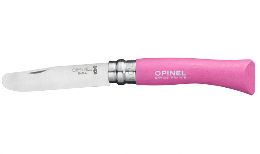 Opinel N°07 Mein Erstes – Klappmesser 80 mm, Holzgriff, Pink