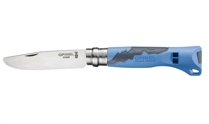 Opinel N°7 Outdoor junior – Klappmesser 75 mm, arretierbare Klinge, blau