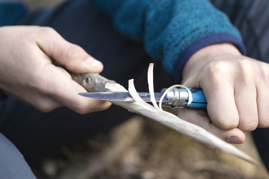 Opinel N°7 Outdoor junior – Klappmesser 75 mm, arretierbare Klinge, blau