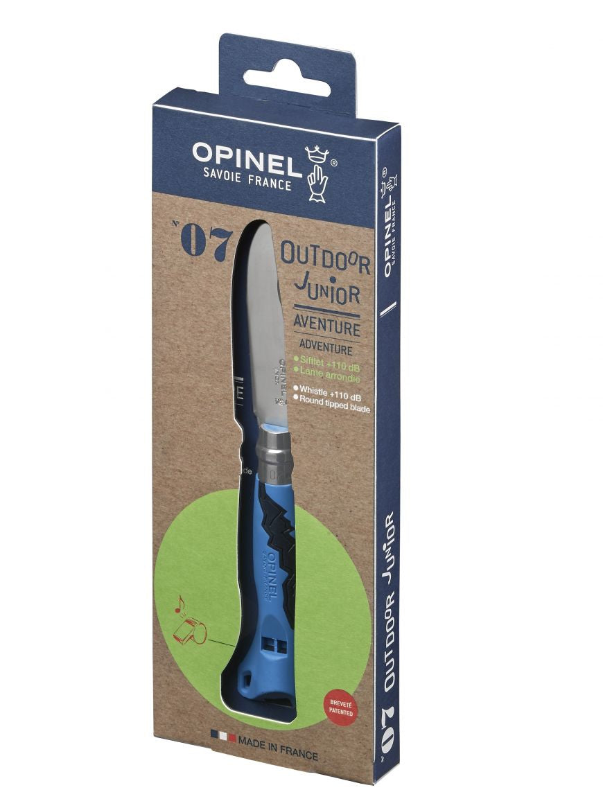 Opinel N°7 Outdoor junior – Klappmesser 75 mm, arretierbare Klinge, blau