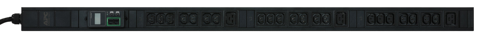 APC Easy Rack PDU Metered 0U, 3-phasig 11 kW, 42×C13/C19, IEC60309 16 A, 62×44×1506 mm – schwarz
