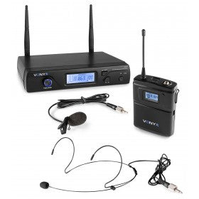Vonyx WM61B Headsetmikrofon – XLR, 6,3 mm Klinke, Kabellos (UHF, 16 Kanäle), Niere, 40–17'000 Hz