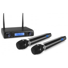 Vonyx WM62 – Bühnenmikrofon 2er-Set – XLR, 6,35 mm Klinke, Kabellos (UHF), 40–17'000 Hz