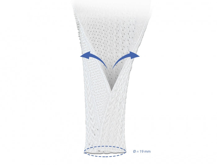 DeLOCK Kabelschlauch Ø 19 mm × 2 m, wiederverwendbar, selbstschliessend, hitzebeständig – weiss