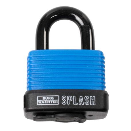BURG-WÄCHTER Splash 470 45 Mechanisches Vorhängeschloss – Bügel 21,4×18,8 mm, Ø8,5 mm, Kunststoffmantel, Blau