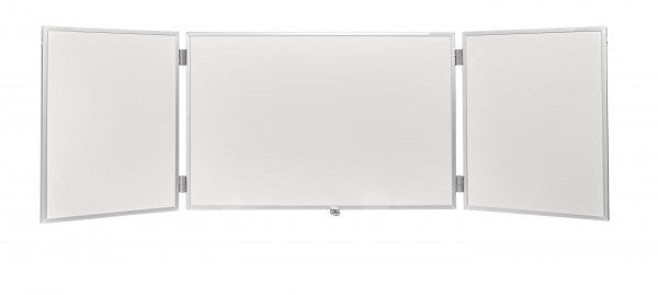 Magnetoplan Whiteboard – 90 × 60 cm, Emaille, magnetisch, Alu-Rahmen, Wandmontage, beidseitig – 3-teilig