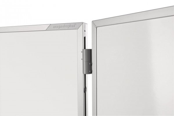 Magnetoplan Whiteboard – 90 × 60 cm, Emaille, magnetisch, Alu-Rahmen, Wandmontage, beidseitig – 3-teilig