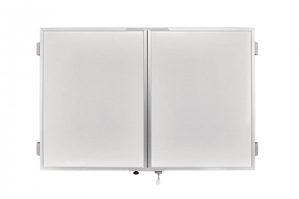 Magnetoplan Whiteboard – 90 × 60 cm, Emaille, magnetisch, Alu-Rahmen, Wandmontage, beidseitig – 3-teilig