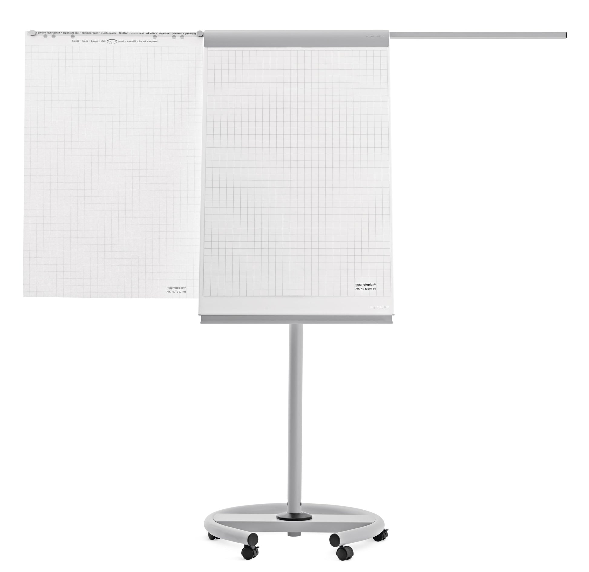 Magnetoplan Flipchart-Block Deluxe – 73 × 100 cm, weiss, Metall
