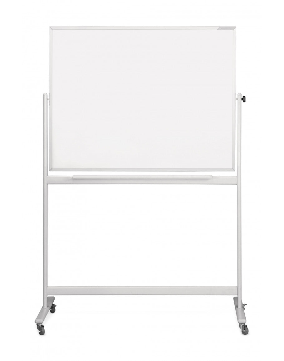 Magnetoplan Whiteboard – 180 × 120 cm, lackierter Stahl, Alu-Rahmen, mobil, inkl. Stiftablage