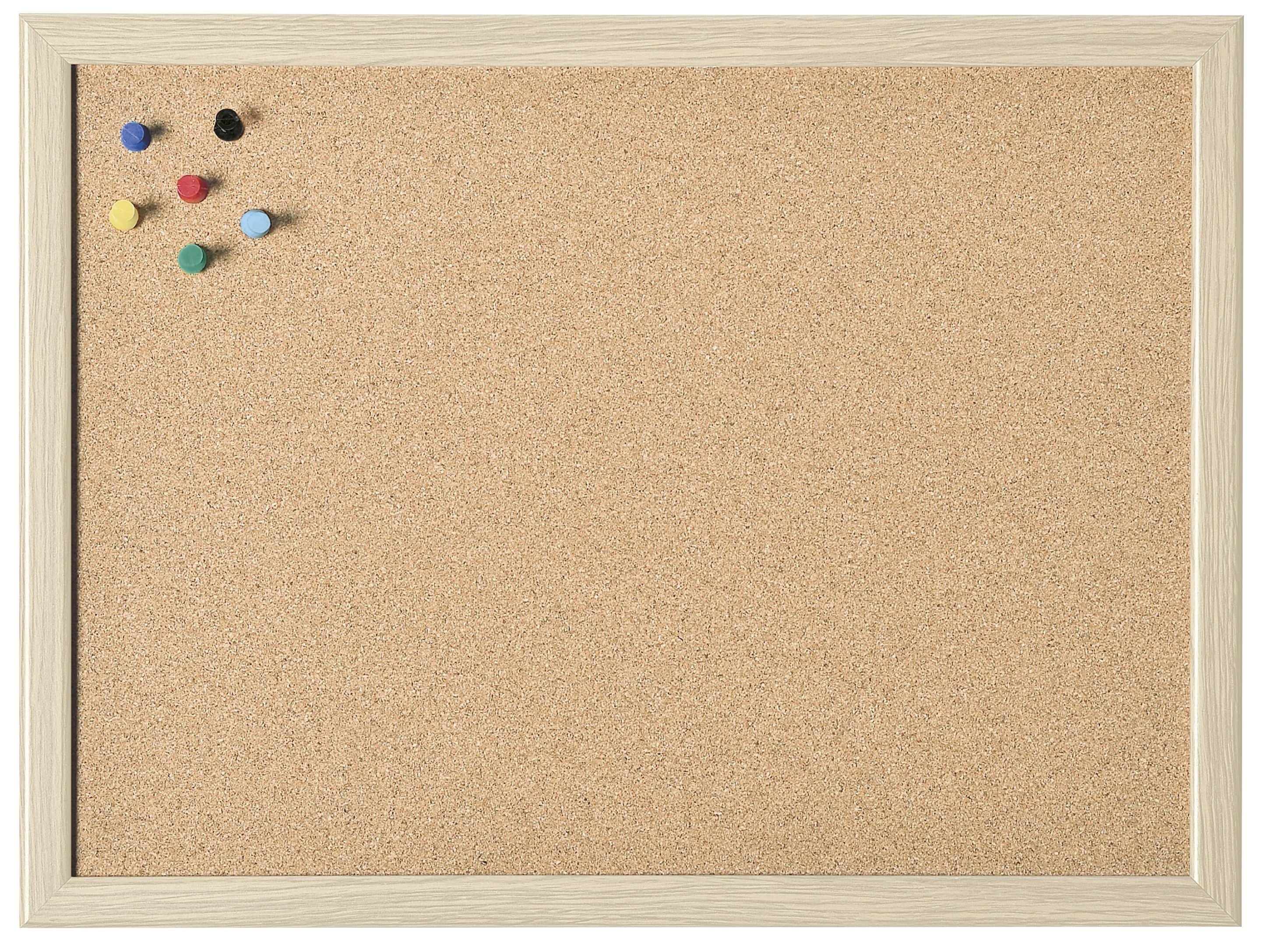 Magnetoplan Korktafel – 80 × 60 cm, 1 Stk. – braun, Holzrahmen