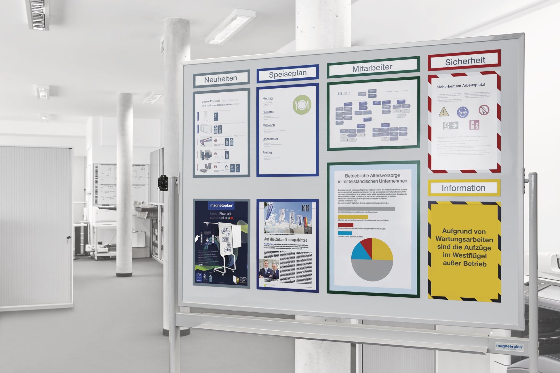 Magnetoplan Sichtfenster Magnetrahmen – DIN A4 – Blau – 5er Pack