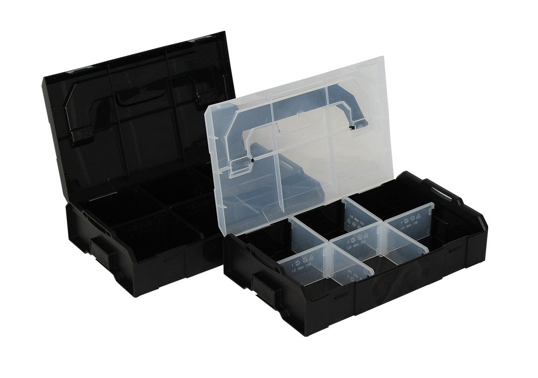 L-BOXX Aufbewahrungsbox Mini, schwarz, transparent