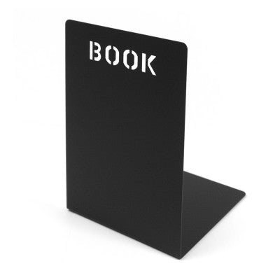 Trendform BOOK Buchstützen – schwarz, Metall, B 120 × H 180 × T 120 mm