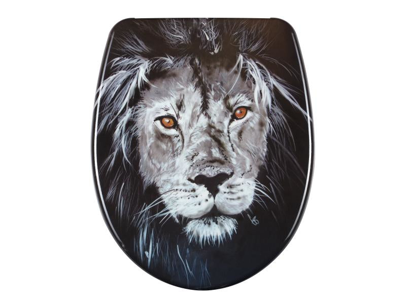 Diaqua Nice – WC-Sitz – Duroplast, schwarz, grau, mit Deckel, Soft-Close, verlängert, 37,5 × 46 cm