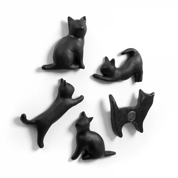 Trendform Meow Tafelmagnete – Ø 29 mm – 5 Stück, Schwarz, Kunstharz