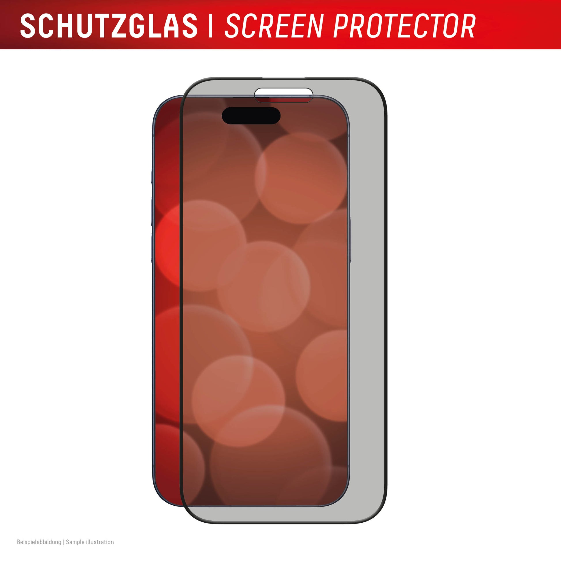 Displex Privacy-Filter (Panzerglas), Full Cover – für iPhone 16 Pro – mit Applikator