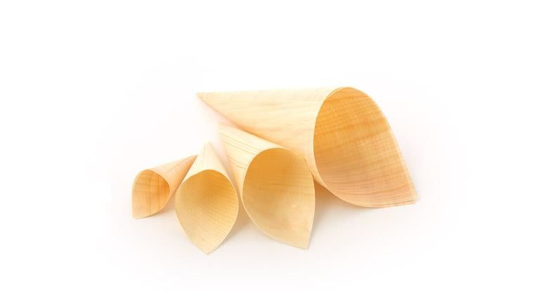 Sier Disposables Sier Fingerfood-Schale, Holz (Cornet) – Ø 3 cm, H 3 cm – FSC – 100 Stk.