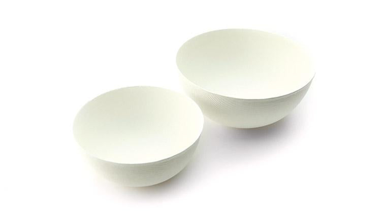 Sier Disposables Dekorative Schale Bagasse (Zuckerrohr), rund – 300 ml, Ø 11 cm, weiss – 40 Stk.
