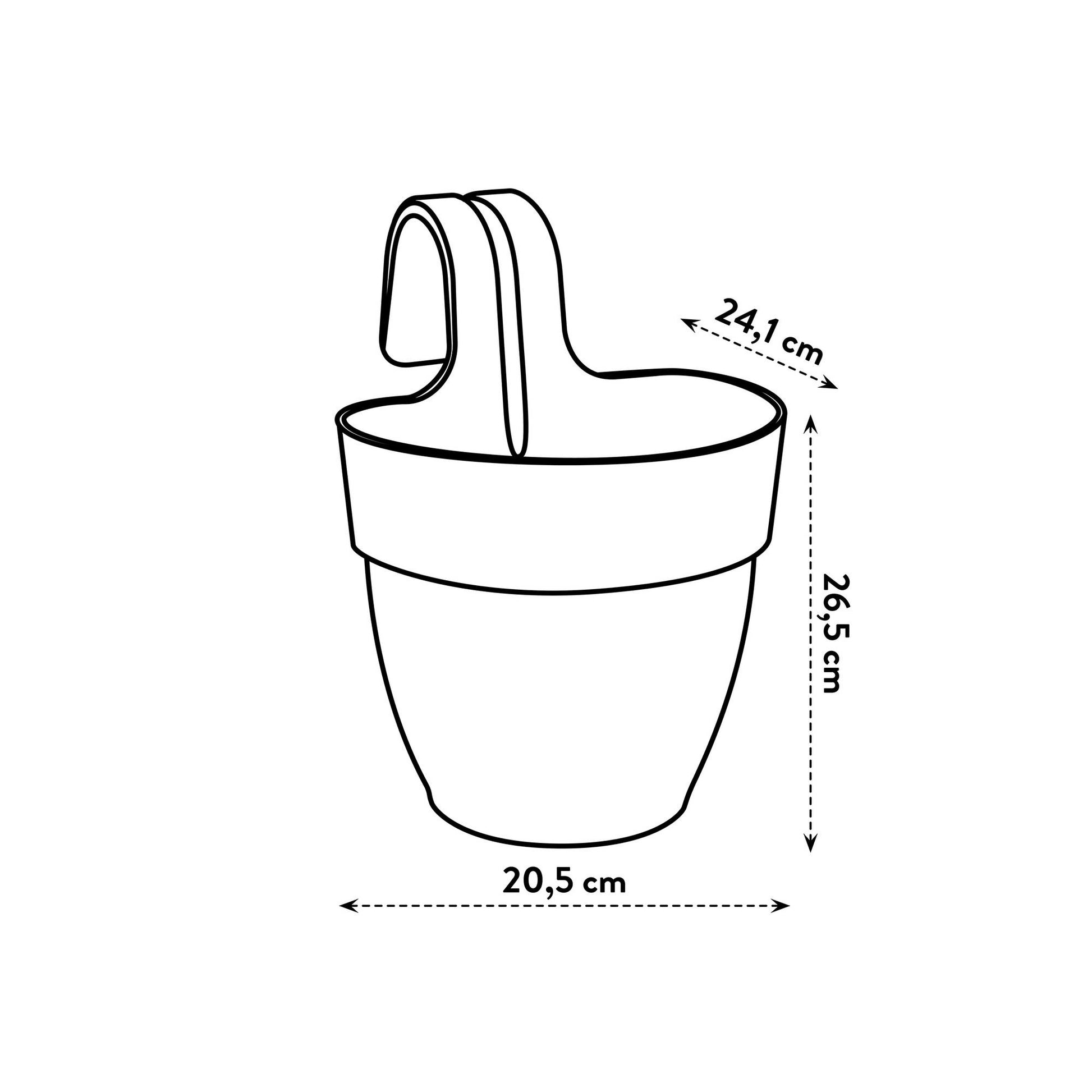 elho Hängeblumentopf – 2800 ml – Kunststoff, Weiss