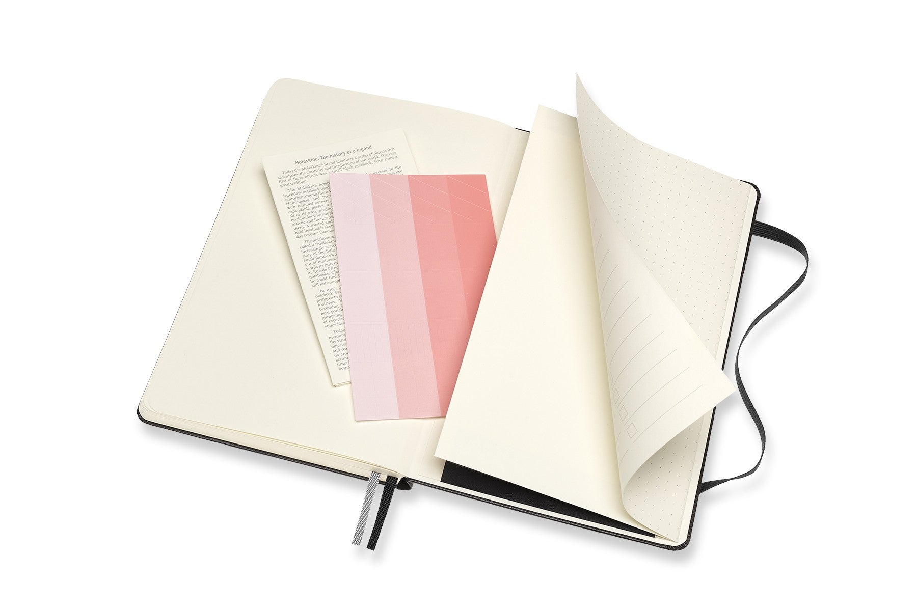 Moleskine Notizbuch, A5, punktkariert, Fadenheftung, Hardcover, 160 Seiten, 120 g/m² – schwarz