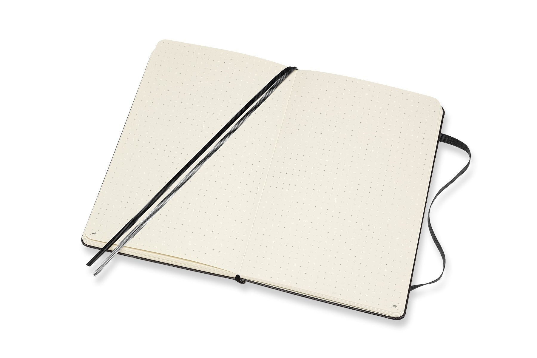 Moleskine Notizbuch, A5, punktkariert, Fadenheftung, Hardcover, 160 Seiten, 120 g/m² – schwarz