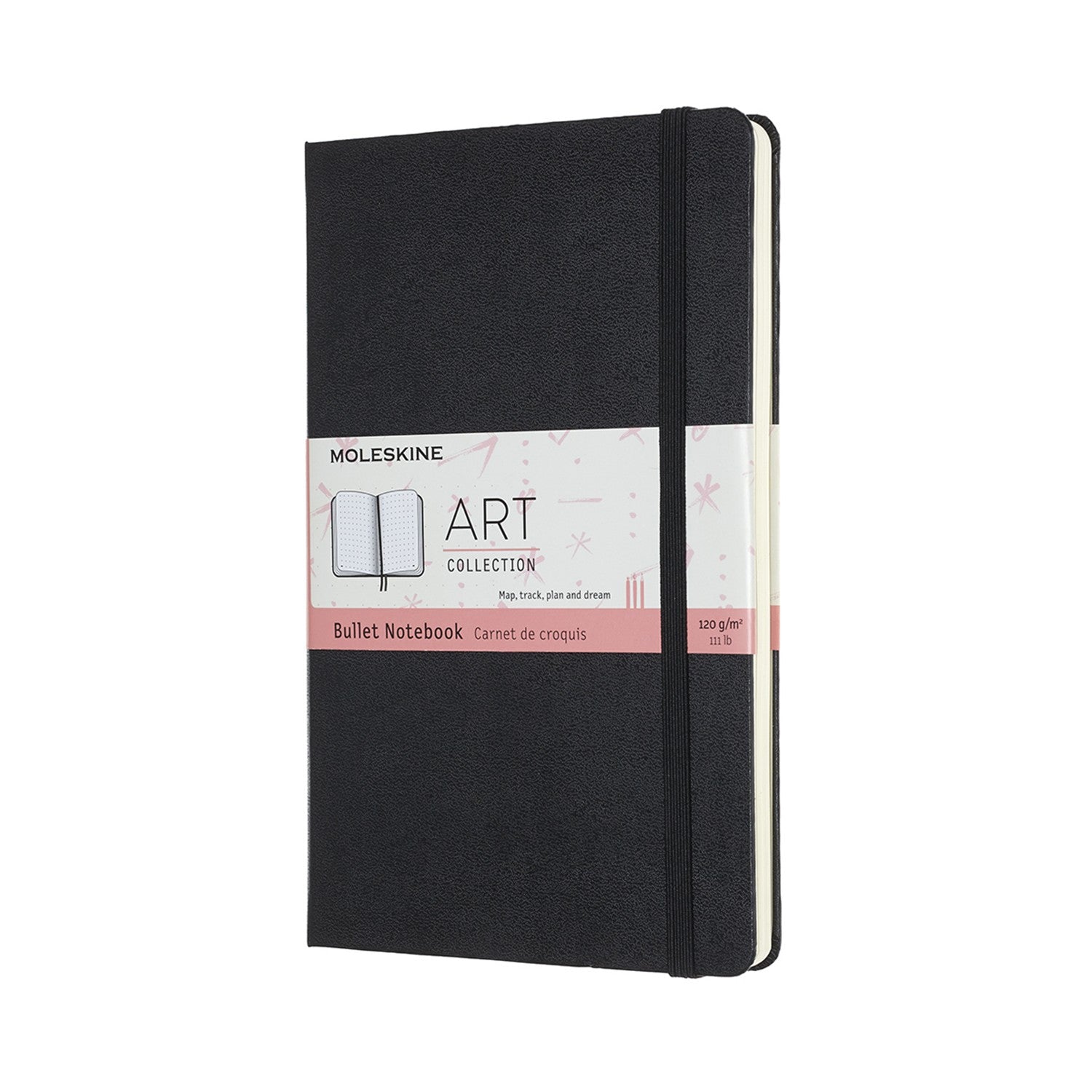 Moleskine Notizbuch, A5, punktkariert, Fadenheftung, Hardcover, 160 Seiten, 120 g/m² – schwarz