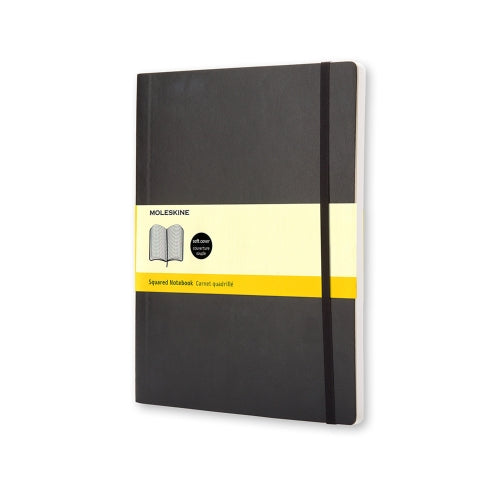 Moleskine Notizbuch, 190 × 250 mm, kariert, Fadenheftung, Softcover, 192 Seiten, 70 g/m² – schwarz